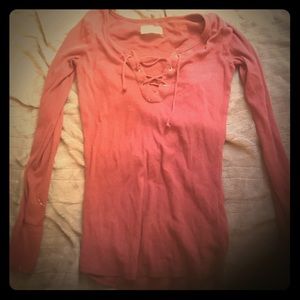 Abercrombie tie up long sleeve shirt